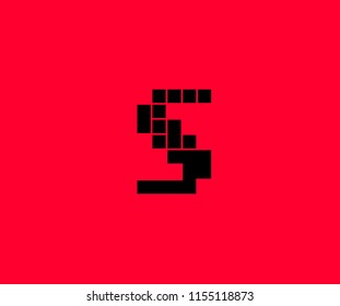 Retro Pixel Box Letter S Logo