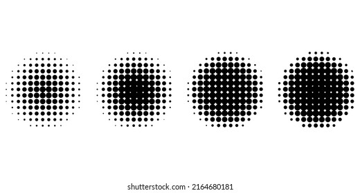 Retro pixel circle  black art halftone  Geometric texture  Vector illustration  Stock image  