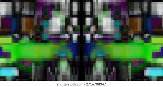 Fondo de falla de píxeles retro. Superposición de fallo analógico. Vector sin señal marco de TV vintage