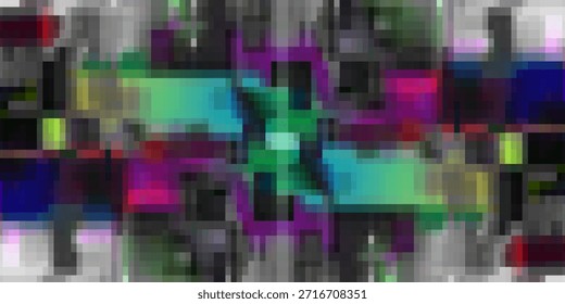 Plano de fundo de falha de pixel retro. Sobreposição de falha analógica. Vetor sem sinal vintage TV frame