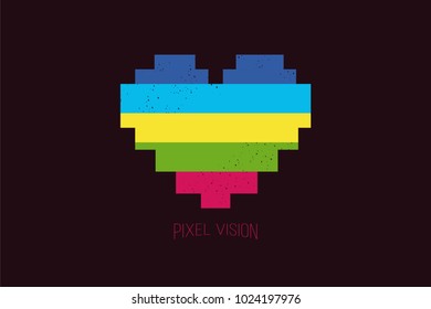 Retro pixel heart