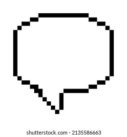 Retro pixel message. 8 bit style pixel art background. Digital space. Dialog, chat speech bubble. Vector illustration. stock image. 