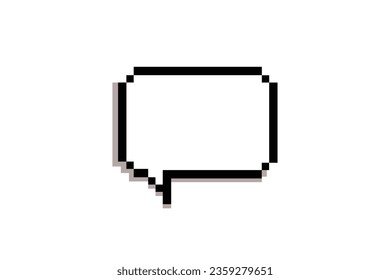 Retro pixel message. 8 bit style pixel art background. Digital space. Dialog, chat speech bubble. Vector illustration.