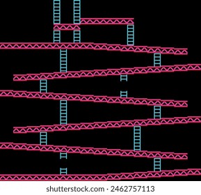 Retro pixelated monkey arcade machine game background from the 80s and 90s