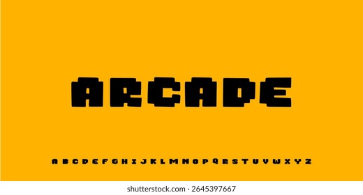 A retro pixel-style display font inspired by arcade games. Perfect for vintage game designs, posters, titles, and tech-inspired creative projects.
