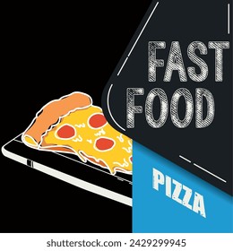 Retro Pizza Fast Food Vektor-Illustration