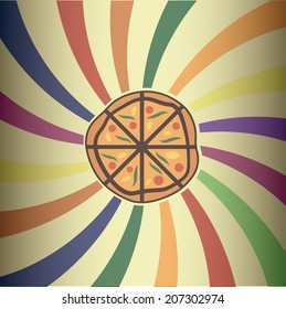 Retro pizza vector design