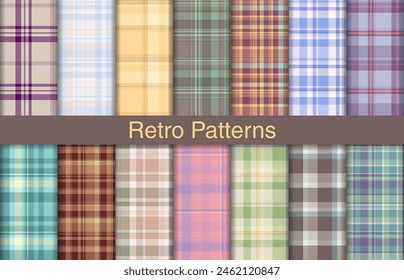 Retro plaid bundles, textile design, checkered fabric pattern for shirt, dress, suit, wrapping paper print, invitation and gift card.