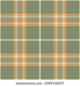 Retro plaid tartan seamless, stationary background texture textile. Newborn pattern fabric vector check in pastel and amber colors palette.