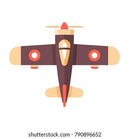 Retro plane model. Flat design illustration. Good colores. Very easy to edit.