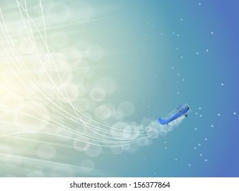 retro plane in the sky