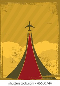 Retro plane and trail background
