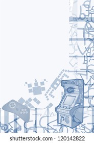 Retro play frame background art