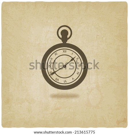 retro pocket watch old background - vector illustration. eps 10