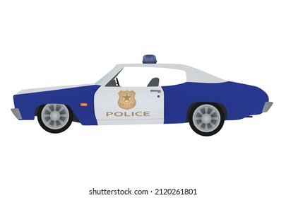 Retro police car. vector illustration