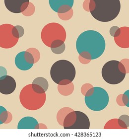 retro polka dot pattern, pastel and vintage style
