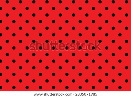 Retro polka dot seamless pattern, red and black dotted abstract background for clothing fashion