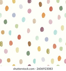 Retro polka dots different colors on light background. Vector illustration	
