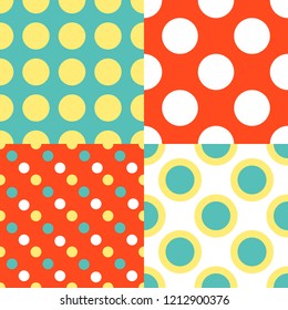 Retro polkadot,Christmas seamless pattern for use as wrapping paper gift,wallpaper or background