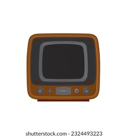 Televisión de vectores anaranjados poligonal retro, Vector de TV Ilustración. Vector del televisor cuadrado.