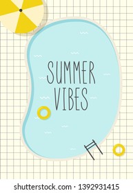 retro pool summer poster, illustration in vector format