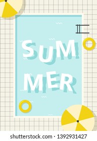 Retro Pool Summer Poster, Illustration In Vector Format