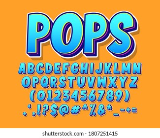 Retro pop art alphabet design