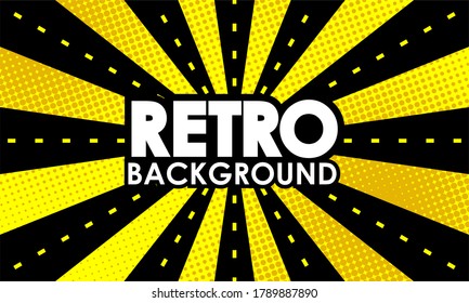 Retro Pop art comic background with cloud and star. Cartoon Vector Illustration on bright