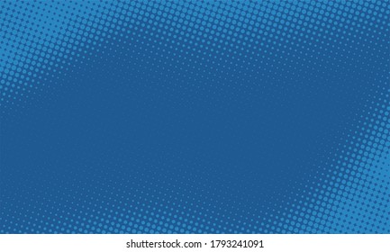 Retro Pop art comic background with cloud and Dot Halftone. Cartoon Vector Illustration on Blue