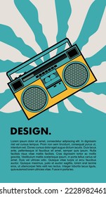 retro pop art music illustration