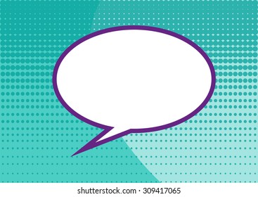Retro Pop Art Speech Bubble with Halftone Background. Editable Clip Art.