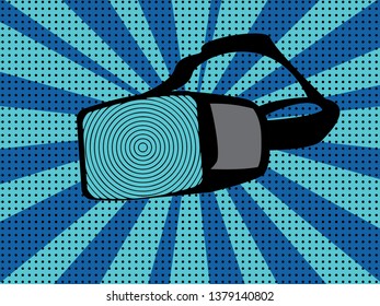 Retro pop art style virtual reality glasses design.