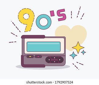 Retro Pop Culture Item From 90s. Retro Element Collections - Soviet Pager. USSR. Vector Illustration.