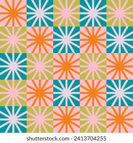 Retro pop fun seamless geometric pattern design vector