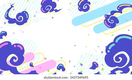 Retro pop smoke frame_vector illustration_16:9