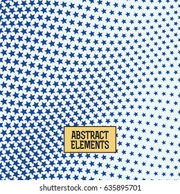 Retro pop style wavy halftone pattern of blue stars on white background.