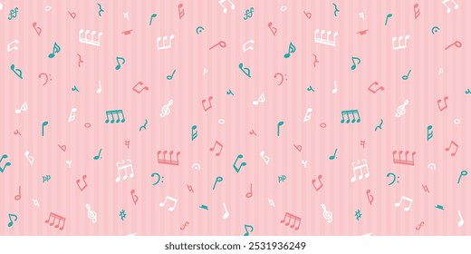 Retro Pop: Vector illustration set of simple hand drawn musical notes