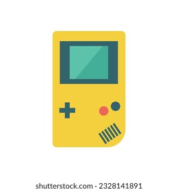 Retro portable game console in flat style. Vector illustration