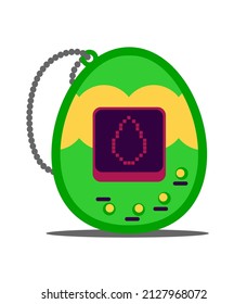Retro portable pocket game of 90s.  For a stylish retro party. Vector Illustration flat style