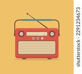Retro portable radio vector illustration