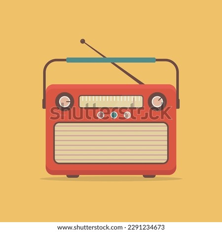 Retro portable radio vector illustration