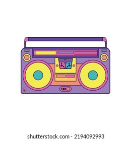 Retro Portable Stereo Boombox Radio 90s Stock Vector (Royalty Free ...