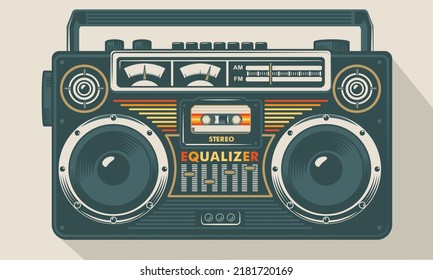 Retro Radio, Retro Radio Set. Listen To The Radio Station. Flat Design,  Vector Illustration, Vector. Royalty Free SVG, Cliparts, Vectors, and Stock  Illustration. Image 95847962.