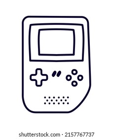 retro portable vidio game console over white