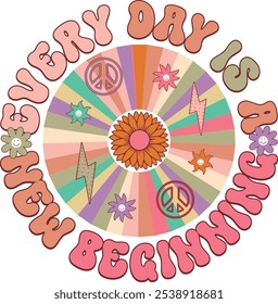 retro positive png sublimation  design