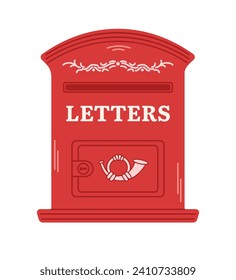 Briefkästen, Briefkasten für Papier, Briefe und Zeitungen. Lieferung, Nachrichtenkonzept. Handgezeichnete Vektorgrafik einzeln auf weißem Hintergrund.