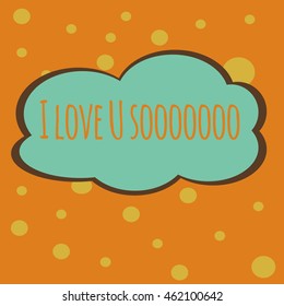 Retro postcard vector template. Valentine's greeting card