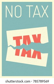 retro poste.Minimalist stile. vector business finance. tear with TAX