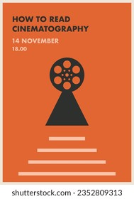 afiche retro sobre el tema de la cinematografía