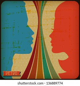 Retro poster with abstract grunge background.